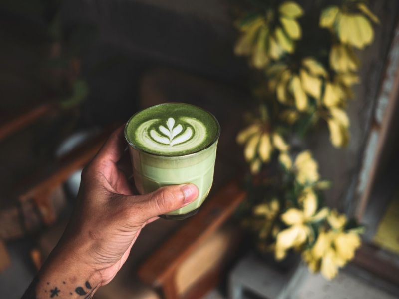 matcha latte kaffee art