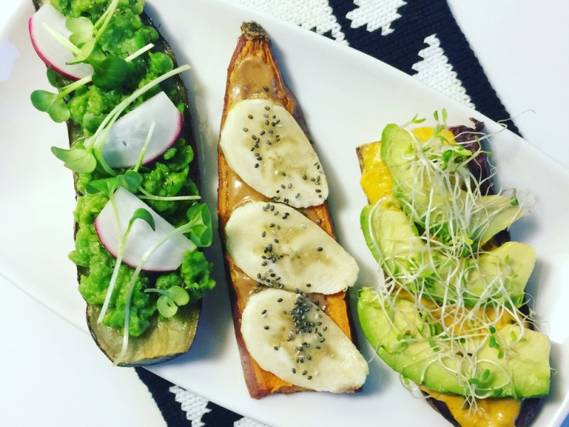 Süßkartoffeltoast essen gesund superfood avocado radieschen food trend gesund snack