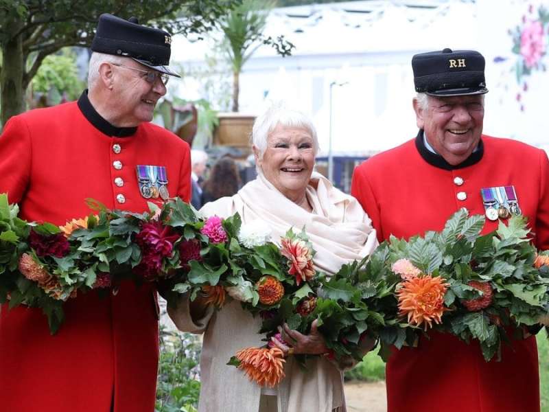 Judi Dench fühlte sich in der blumigen Umgebung sichtlich wohl.. © imago images/i Images