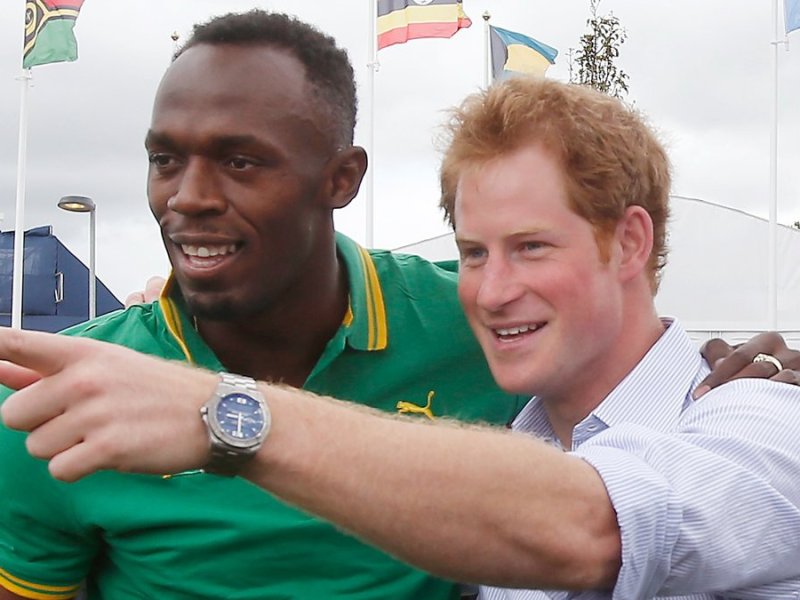 Usain Bolt und Prinz Harry im Jahr 2014 - damals noch gute Freunde.. © Danny Lawson - WPA Pool / Getty Images