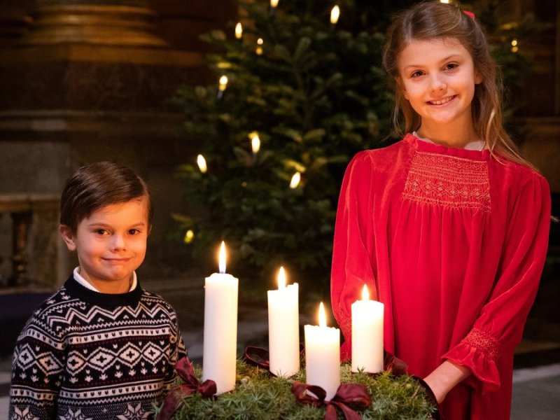 Prinz Oscar und Prinzessin Estelle in der Schlosskirche Stockholm.. © Sara Friberg