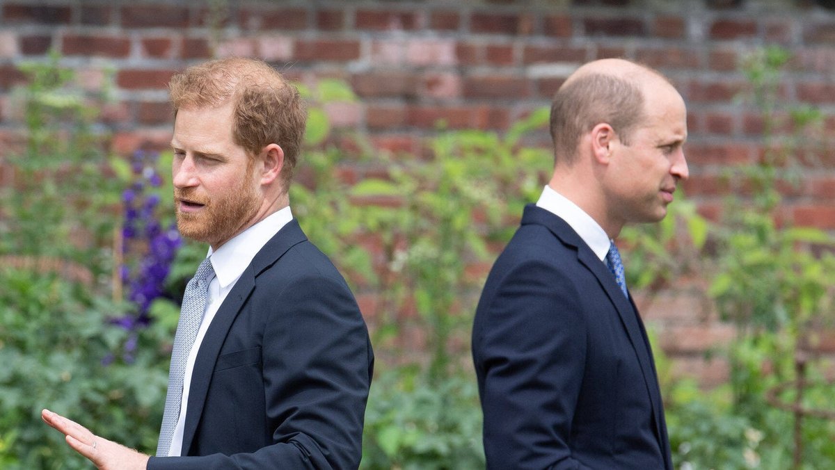 Prinz William und Prinz Harry bei der Enthüllung einer Diana-Statue im Sommer im Kensington Palast.. © imago/i Images