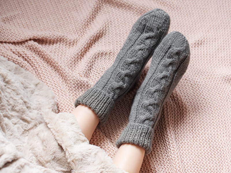 Kuschelsocken Bett Kälte