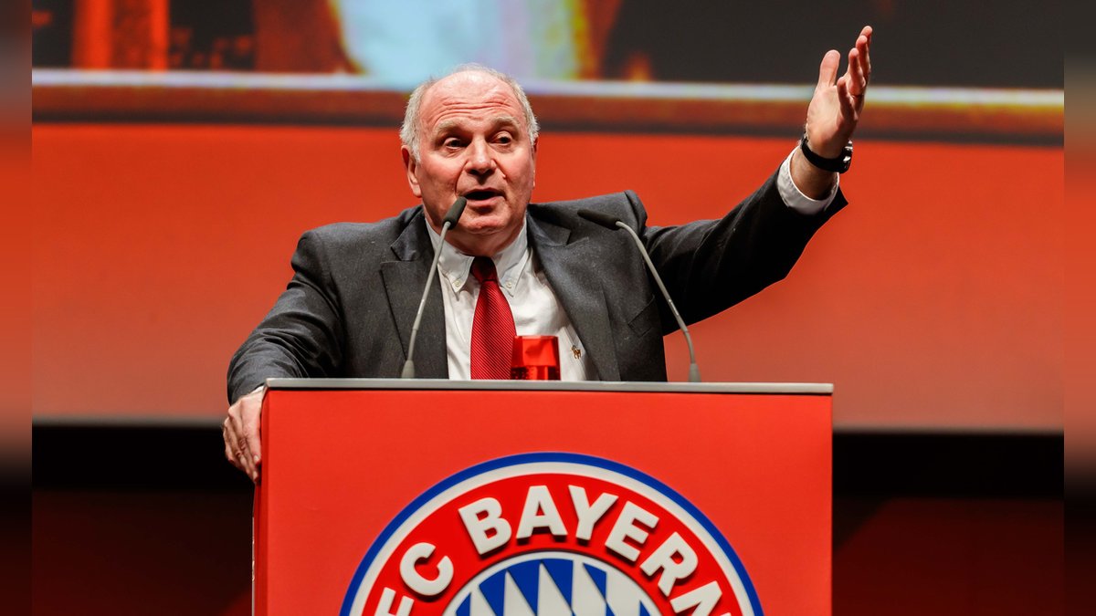 Uli Hoeneß auf seiner letzten Jahreshauptversammlung als Bayern-Präsident 2019.. © getty/TF-Images / Getty Images