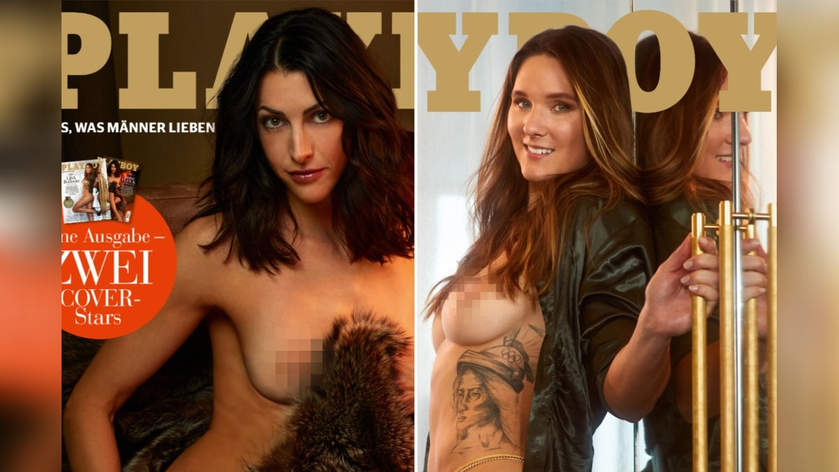 Janine Flock (li.) und Lisa Buckwitz auf ihrem jeweiligen "Playboy"-Cover. © Sacha Tassilo Höchstetter für PLAYBOY / Irene Schaur für PLAYBOY