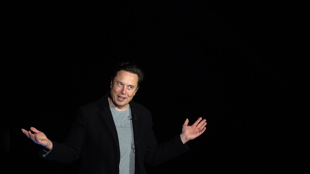 Elon Musk während einer SpaceX-Präsentation.. © JIM WATSON/AFP via Getty Images