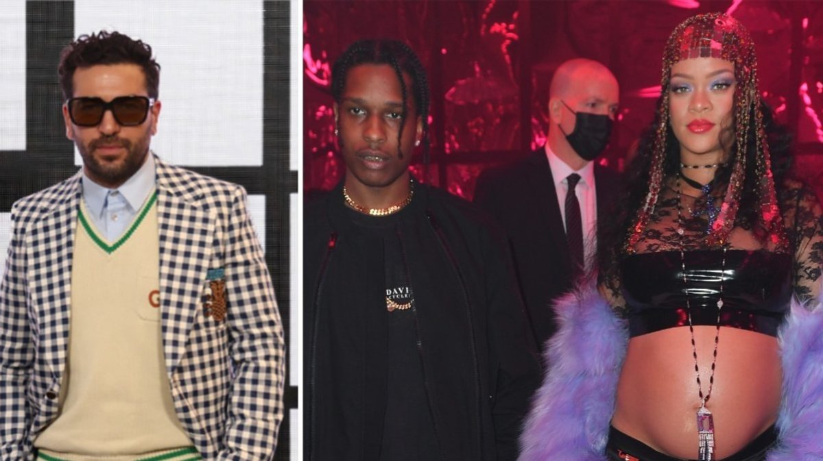 Elyas M'Barek (li.) war mit A$AP Rocky und Rihanna auf einer Party der Mailänder Fashion Week.. © Vittorio Zunino Celotto/Getty Images for Gucci / Jacopo M. Raule/Getty Images for Gucci