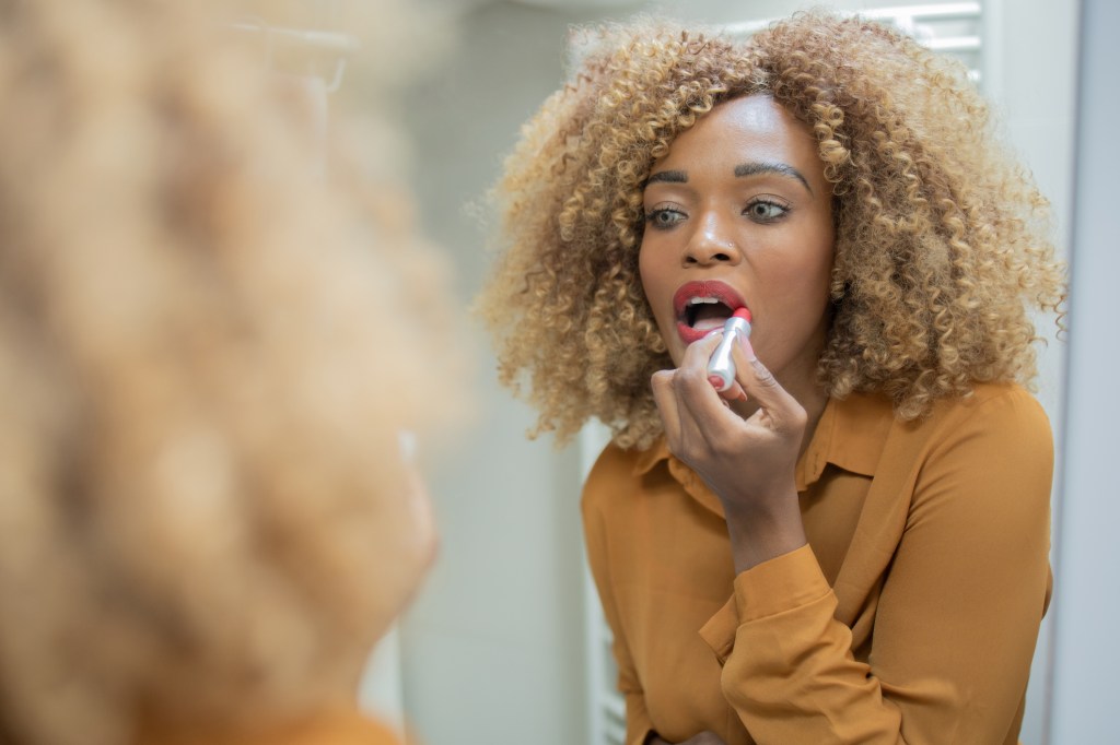 Frau Lippenstift Spiegel