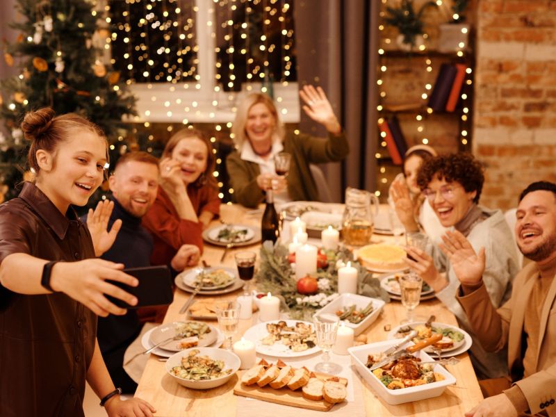 Familienessen an Weihnachten