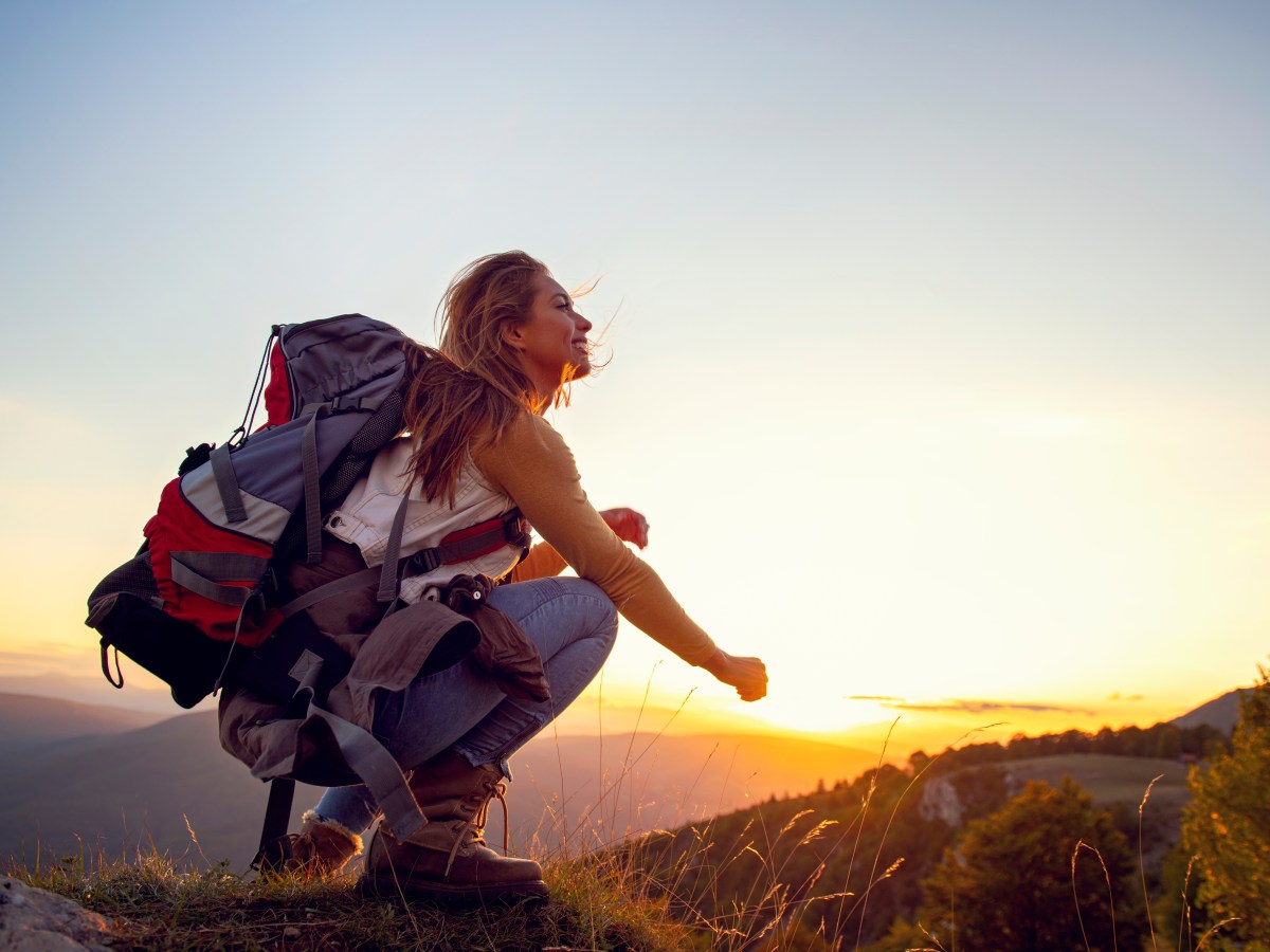 Frau wandern