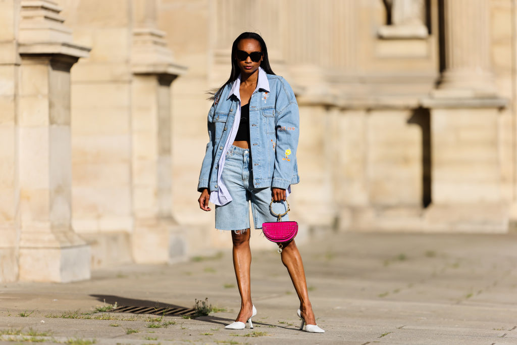 Double-Denim Jeans-Shorts