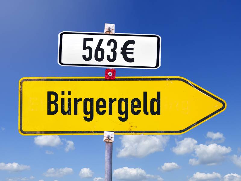 Ein Schild mit der Aufschrift Bürgergeld.