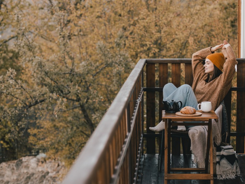 Balkon im Herbst