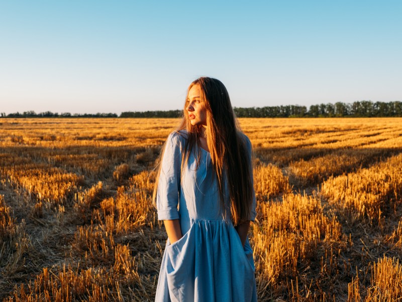 Resilienz was ist das Frau auf Feld