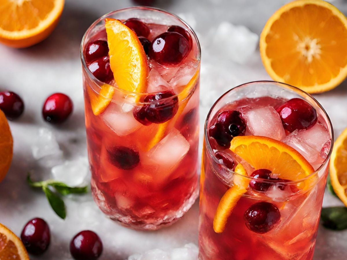 Orange Cranberry Spritzer Mocktail Rezept für den Dry January