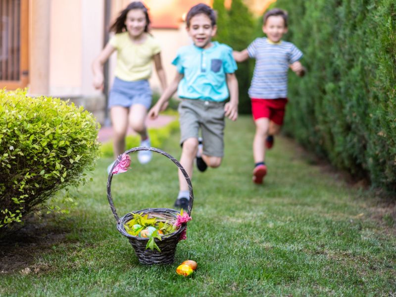 Ostereier im Garten suchen