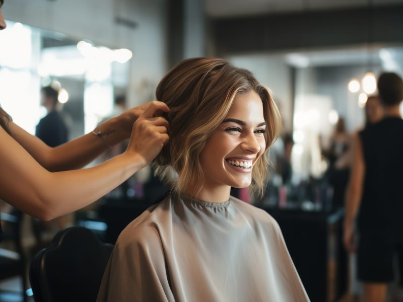 Frau beim Friseur