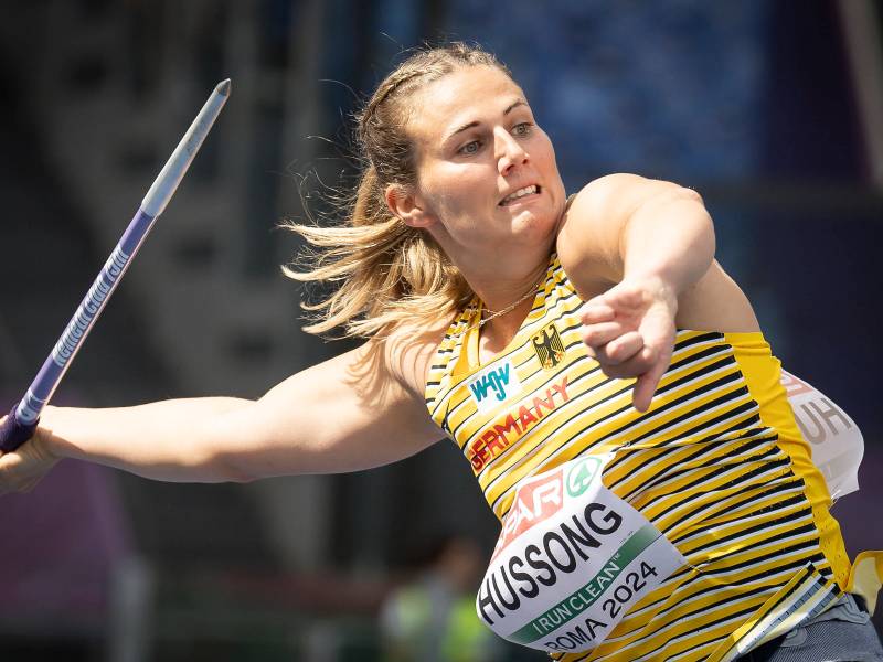 Starke Frau mit großer Disziplin: Speerwerferin Christin Hussong bei der Leichtathletik EM 2024 in Rom. Im Porträt.