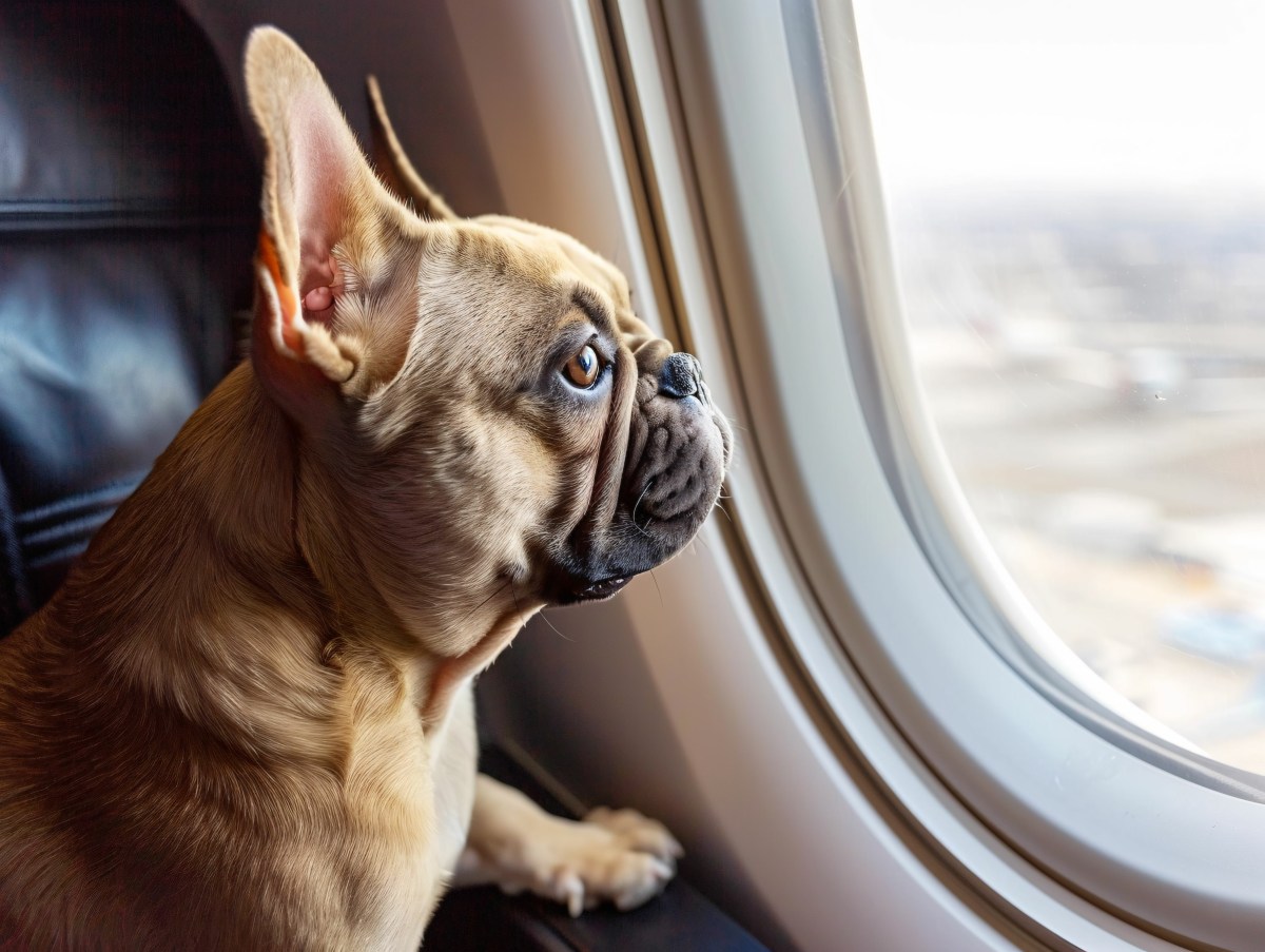 Frenchie im Flugzeug