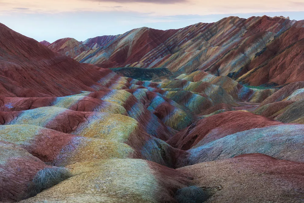 Rainbow Mountain, Zhangye Danxia Landform Geological Park in China.